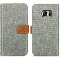 imoshion Luxe Canvas Bookcase Samsung Galaxy S7 - Grijs