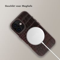 Selencia Croco Backcover met MagSafe Apple iPhone 16 - Choco Brown