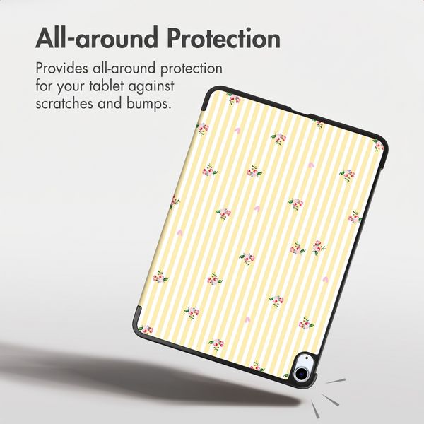 imoshion Design Trifold Case Apple iPad Air 11 inch (2026) M4 / (2025) M3 / (2024) M2 / Air 5 (2022) / Air 4 (2020) - Garden Stripes