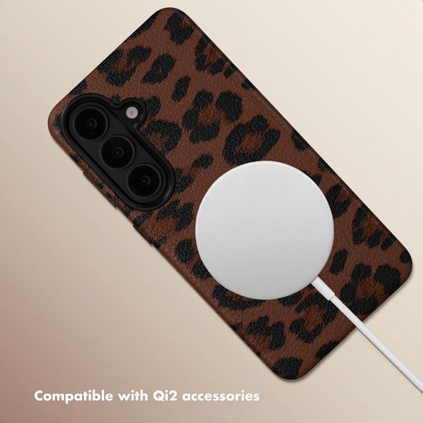 Selencia Sabi Back Cover Panther Print with MagSafe Samsung Galaxy S26 - Mocha Brown