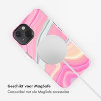 Selencia Vivid Tough Backcover met MagSafe iPhone 13 - Pastel Lipstick Marble