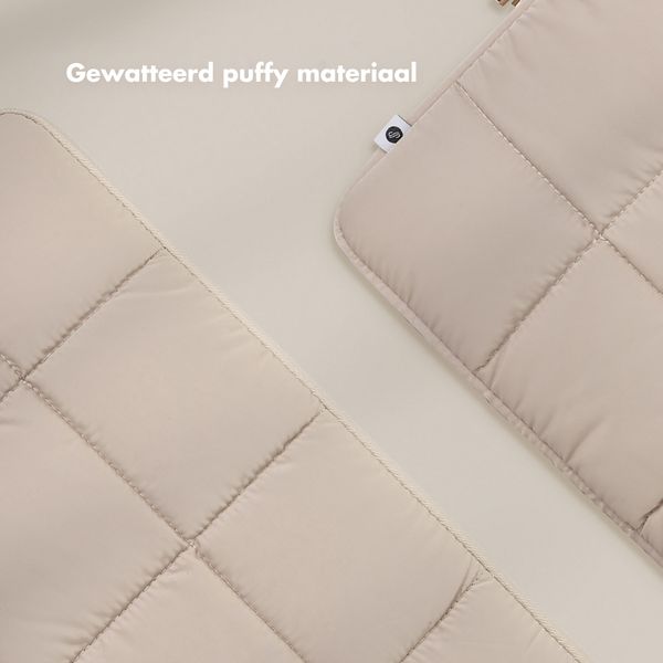 Selencia Puffy Laptop hoes 15-16 inch - Laptopsleeve - Beige