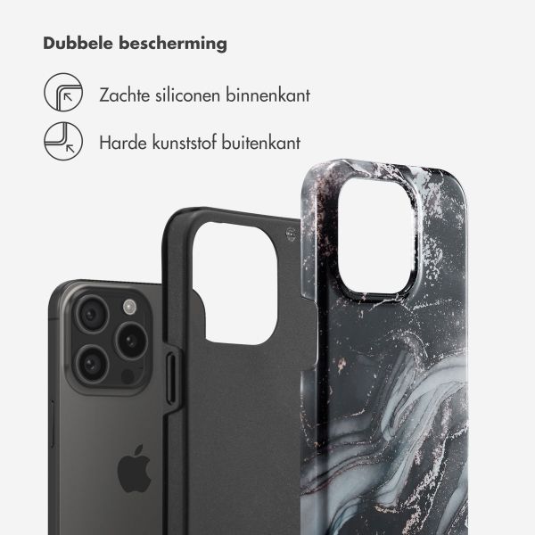 Selencia Vivid Tough Backcover iPhone 15 Pro - Chic Marble Black