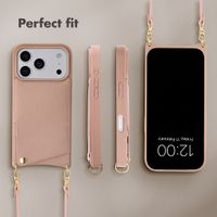 Selencia Nova Phone Case with Cord and Card Holder Apple iPhone 18 Pro Max / 17 Pro Max - Dusty Rose