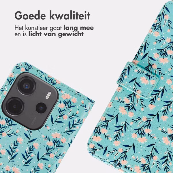 imoshion Design Bookcase Xiaomi Redmi Note 14 (4G) - Blue Flowers