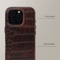 Selencia Croco Backcover met MagSafe Apple iPhone 16 Pro - Choco Brown