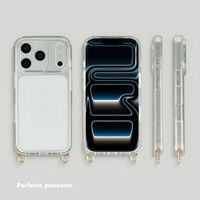 Selencia Transparent Case with Hooks + Lova Wrist Strap Apple iPhone 17 Pro - Cotton Candy