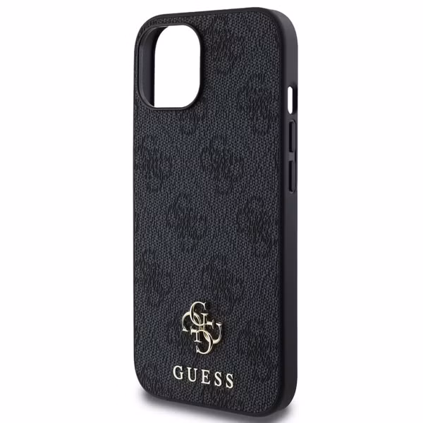 Guess 4G Metal Logo Backcover MagSafe Apple iPhone 15 - Zwart
