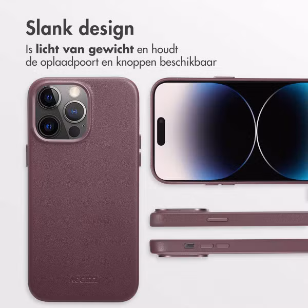 Accezz MagSafe Leather Backcover Apple iPhone 14 Pro Max - Heath Purple