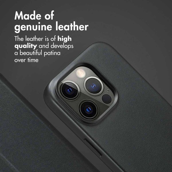 Accezz 2-in-1 Leather Bookcase with MagSafe Apple iPhone 15 Pro - Onyx Black