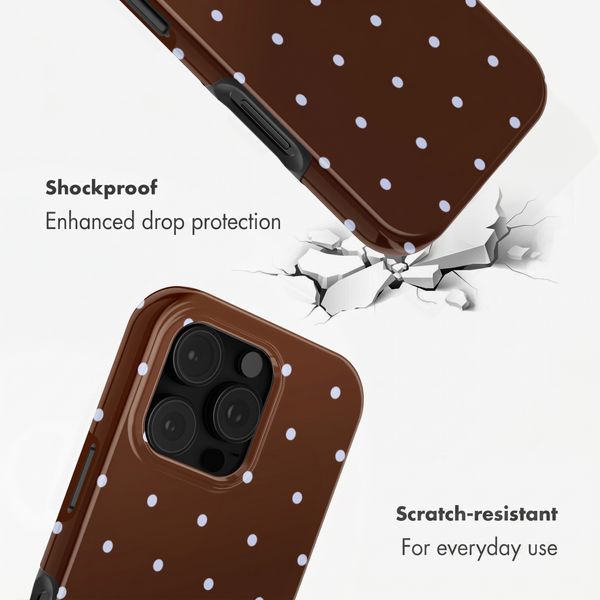 Selencia Vivid Back Cover Apple iPhone 16 Pro Max - Happy Dots Chocolate