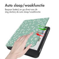 imoshion Design Slim Hard Case Bookcase Kobo Clara Colour / BW - Smoke Green Flowers