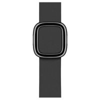 Apple Leather Band Modern Buckle Apple Watch Series 1 t/m 9 / SE (38/40/41 mm) | Series 10 (42 mm) - Maat M - Zwart