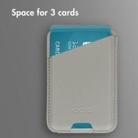Accezz Magnetic Leather Card Holder - Compatible with Apple Find My - Light Grey