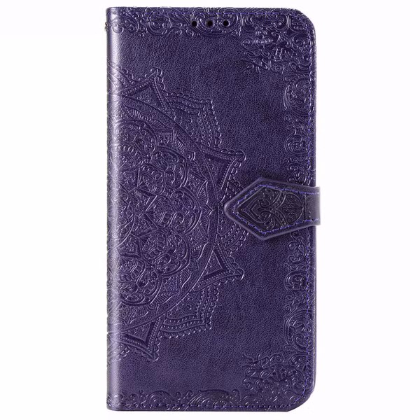 Mandala Bookcase Motorola Moto G9 Plus - Paars