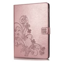 Klavertje Bloemen Bookcase iPad 6 (2018) 9.7 inch / iPad 5 (2017) 9.7 inch - Rosé Goud