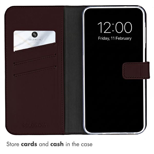 Selencia Genuine Leather Book Case Samsung Galaxy A27 (5G) - Dark Brown