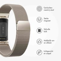 imoshion Milanees magnetisch bandje Fitbit Charge 5 - Maat S - Starlight