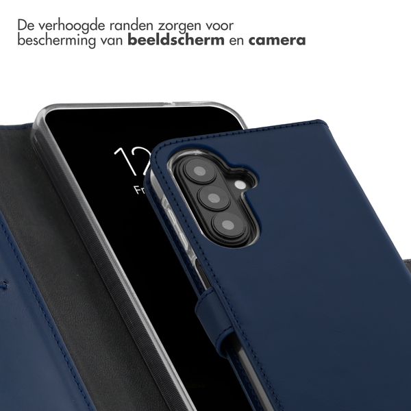 Selencia Echt Leren Bookcase Samsung Galaxy A27 (5G) - Donkerblauw