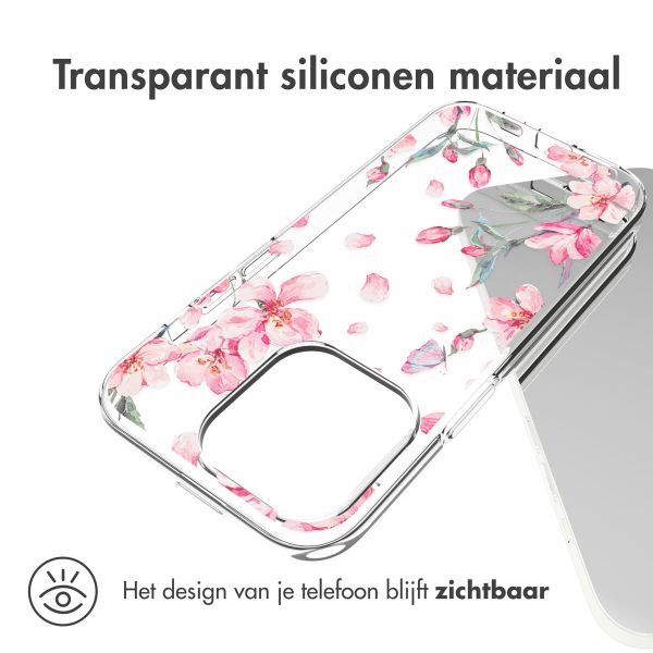 imoshion Design hoesje iPhone 14 Pro - Bloem - Roze