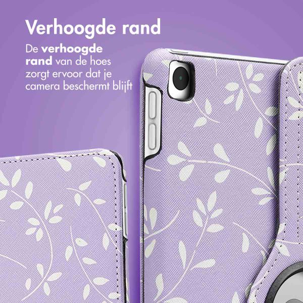 imoshion 360° Draaibare Design Bookcase Apple iPad 9 (2021) 10.2 inch / iPad 8 (2020) 10.2 inch / iPad 7 (2019) 10.2 inch - Laverder Flowers
