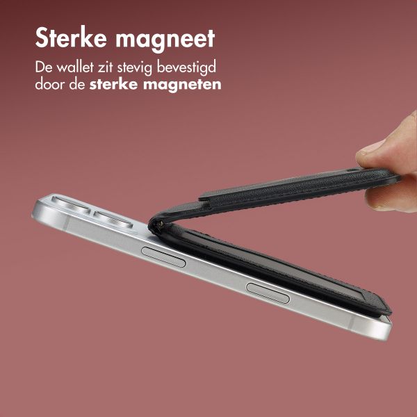 Accezz Leren Wallet met standaard - Geschikt voor MagSafe en Qi2 - Onyx Black