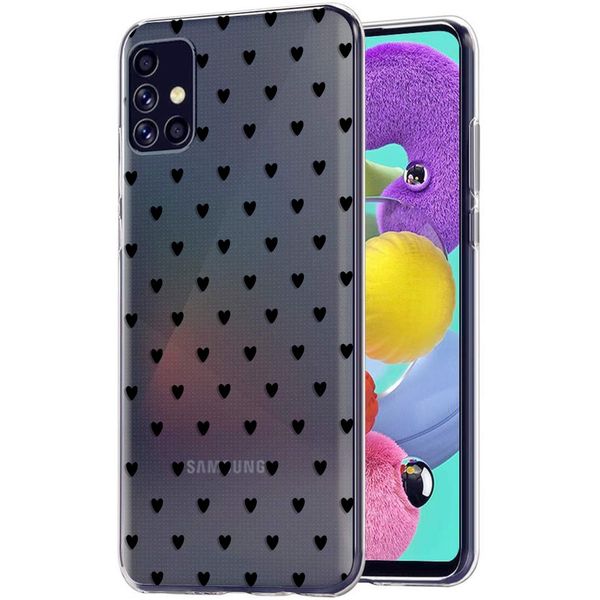 imoshion Design hoesje Samsung Galaxy A51 - Hartjes - Zwart