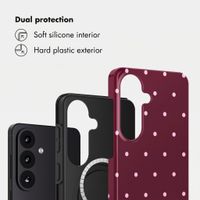 Selencia Vivid Back Cover with MagSafe Samsung Galaxy S26 - Happy Dots Burgundy