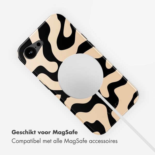 Selencia Vivid Backcover met MagSafe Apple iPhone 16e - Art Wave Black