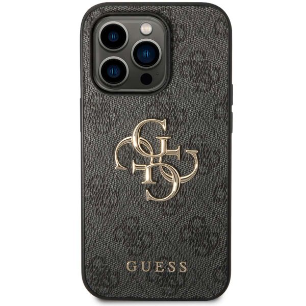 Guess 4G Metal Logo Backcover Apple iPhone 15 Pro - Grijs