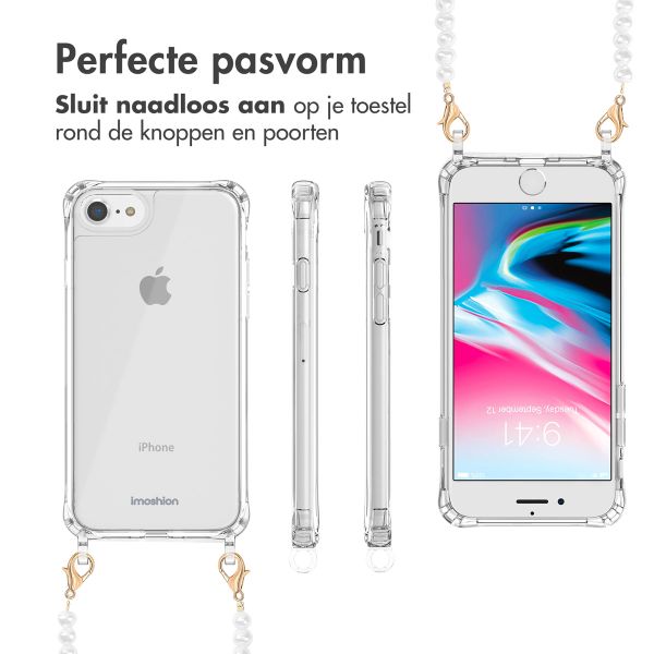 imoshion Backcover met koord + armband iPhone SE (2022 / 2020) / 8 / 7 - Parels