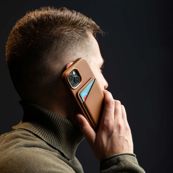Accezz Leren Kaarthouder - Geschikt voor MagSafe en Qi2 - Sienna Brown