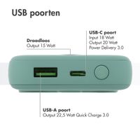 imoshion MagSafe Powerbank 10.000 mAh - Draadloze powerbank - Quick Charge en Power Delivery - Sage Green