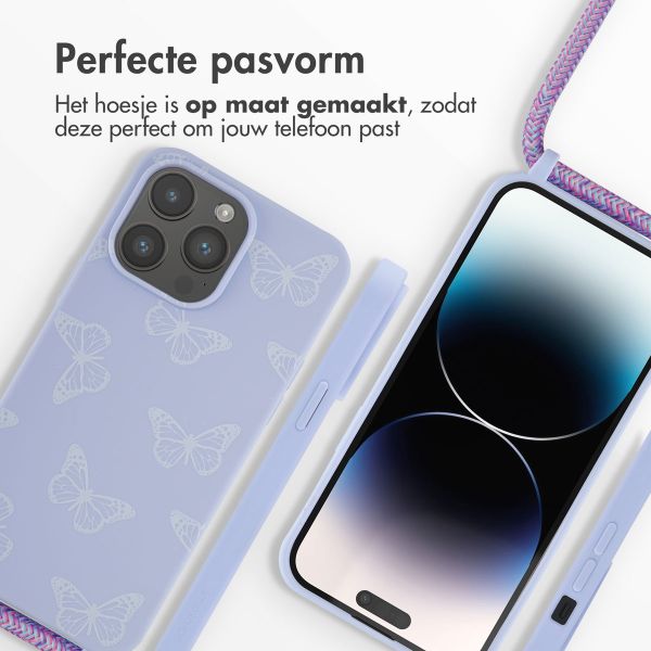 imoshion Siliconen design hoesje met koord Apple iPhone 14 Pro Max - Butterfly