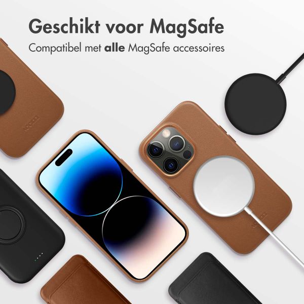 Accezz MagSafe Leather Backcover Apple iPhone 14 Pro - Sienna Brown