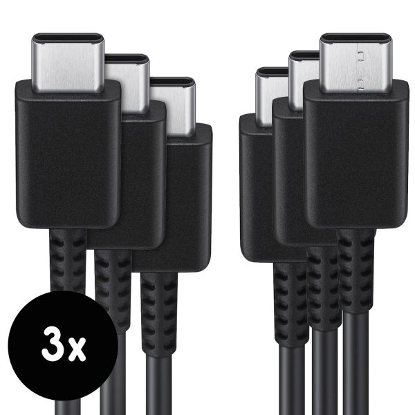 Samsung 3x Originele USB-C naar USB-C kabel in Fabrieksverpakking - 1 meter - 25 Watt - Zwart