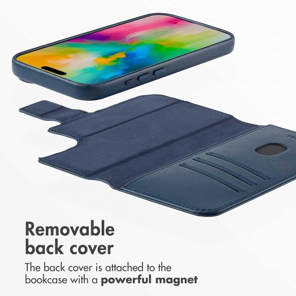 Accezz 2-in-1 Leather Bookcase with MagSafe Apple iPhone 16 - Nightfall Blue