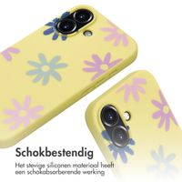 imoshion Siliconen design hoesje met koord Apple iPhone 16 - Yellow Flower Distance