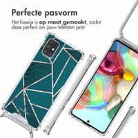 imoshion Design hoesje met koord Samsung Galaxy A71 - Petrol Green Graphic