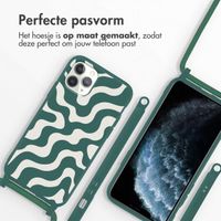 imoshion Siliconen design hoesje met koord Apple iPhone 11 Pro - Petrol Green Groovy