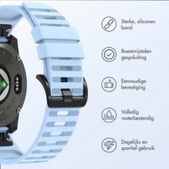 imoshion QuickFit® Stripe Siliconenbandje  - Garmin 22 mm aansluiting - Lichtblauw