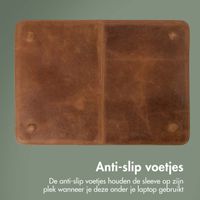 Accezz Leather Laptop hoes Apple MacBook 13 inch - Laptopsleeve - Cognac