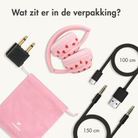 imoshion Draadloze Kinderkoptelefoon LED Light - Decibelbegrenzer - Met AUX kabel - Hartjes