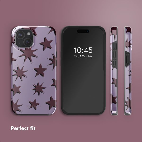 Selencia Vivid Back Cover with MagSafe Apple iPhone 15 - Stars Plum Lilac