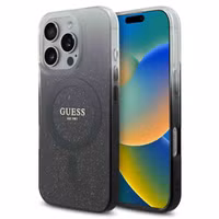 Guess MagSafe IML Glitter Gradient Case Apple iPhone 16 Pro Max - Zwart