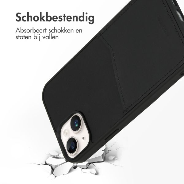 Accezz Premium Leather Card Slot Backcover iPhone 14 Plus - Zwart