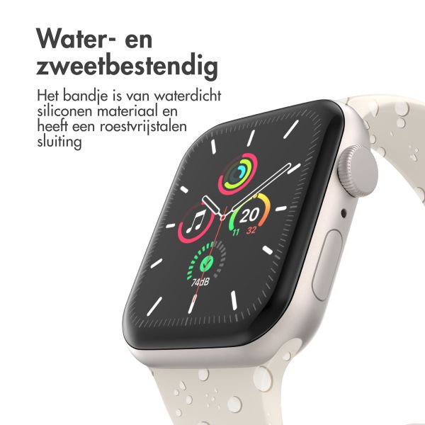 imoshion Siliconen⁺ bandje Apple Watch Series 1 t/m 9 / SE (38/40/41 mm) | Series 10 / 11 (42 mm) - Maat S/M - Starlight