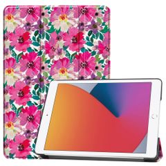 imoshion Trifold Design Bookcase iPad 7 (2019) / iPad 8 (2020) / iPad 9 (2021) 10.2 inch - Floral Water Color