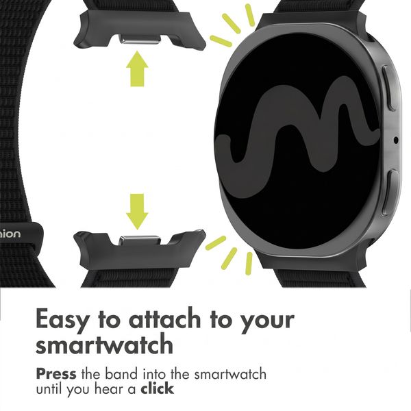 imoshion Nylon Strap Samsung Galaxy Watch 9 (40/44mm) / Watch 8 (40/44mm) / Classic (46mm) - Black
