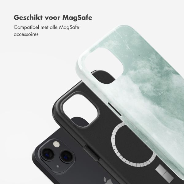 Selencia Vivid Tough Backcover met MagSafe iPhone 13 - Marble Grayed Jade